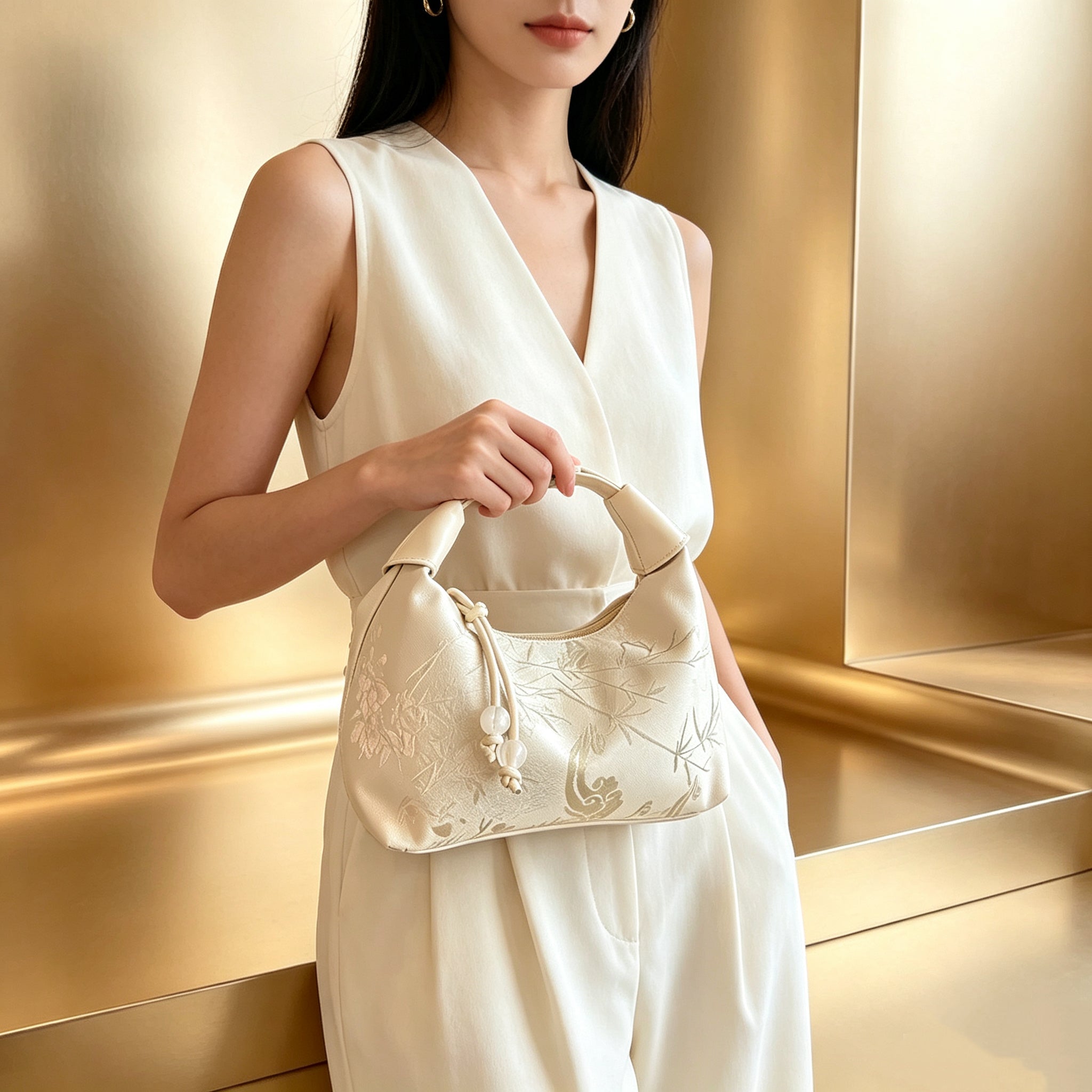 Embroidered handbag