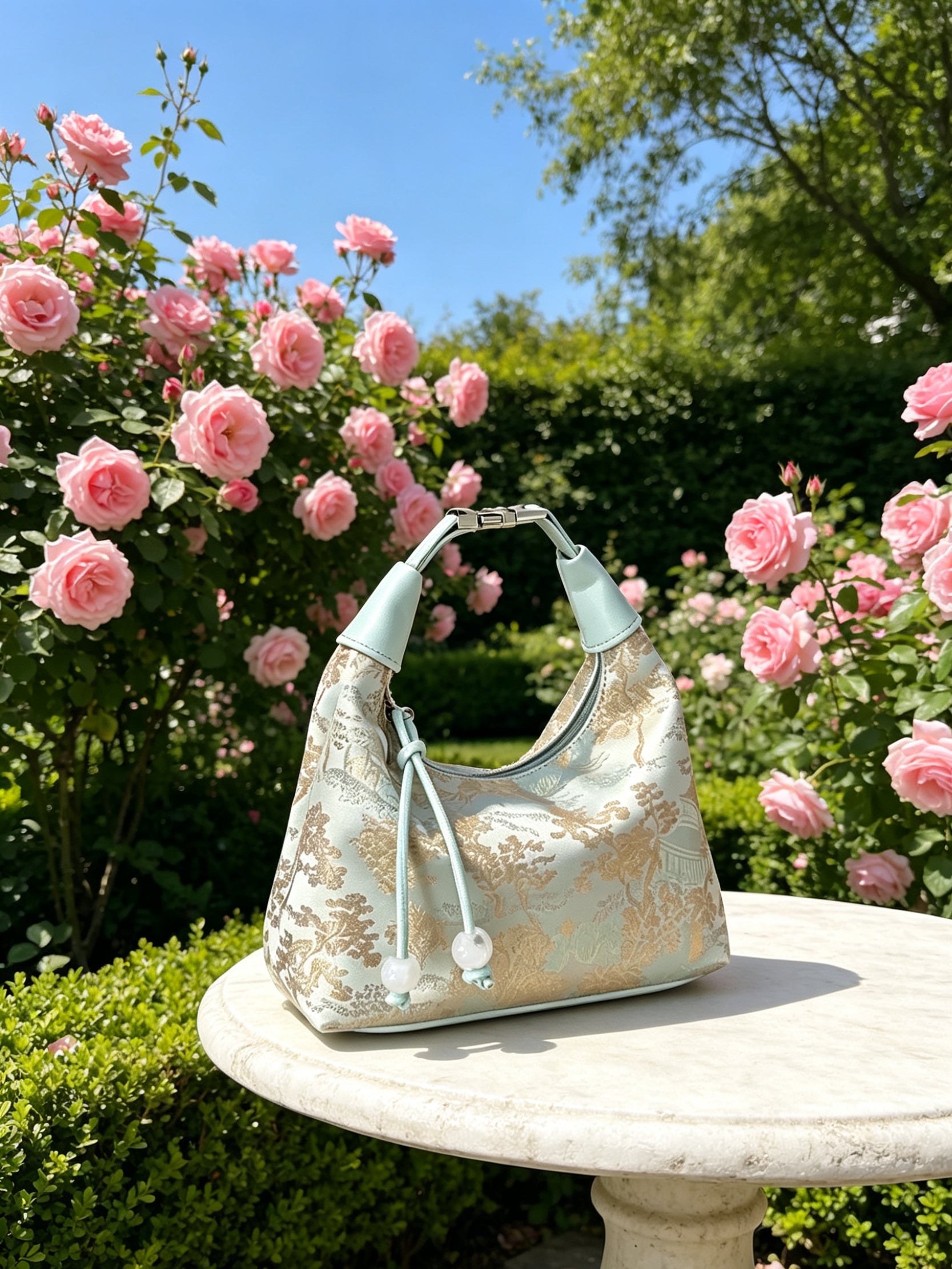 Mint Gold Pattern Handbag